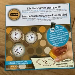 DIY Monogram Stamper Kit - Gold and Brown